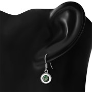 Abalone Shell Round Silver Earrings - e360